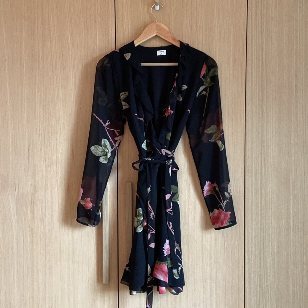 Wilfred watercolour rose wrap dress